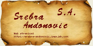 Srebra Andonović vizit kartica